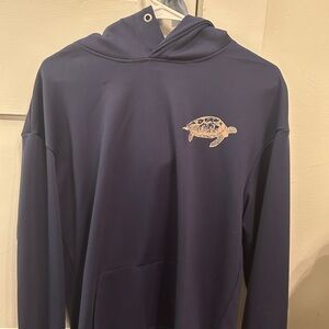 Navy Blue Men's Sweater with Turtle Design
